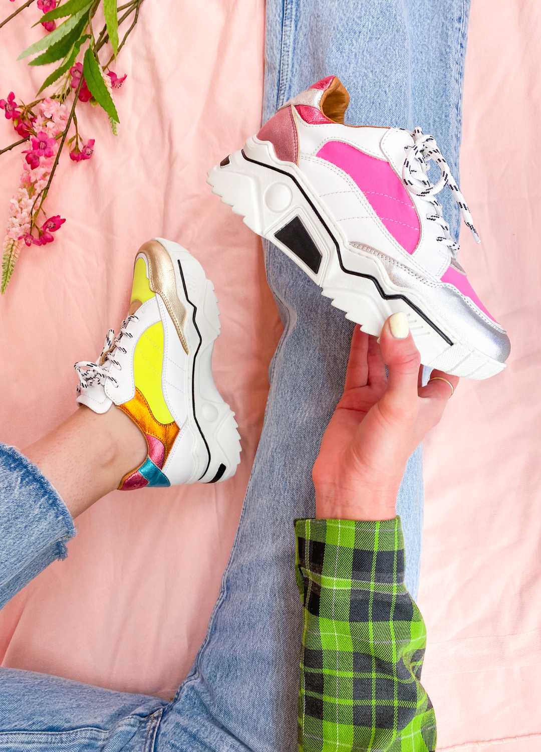 VENUS neon - Sneakers | White / Neon Yellow