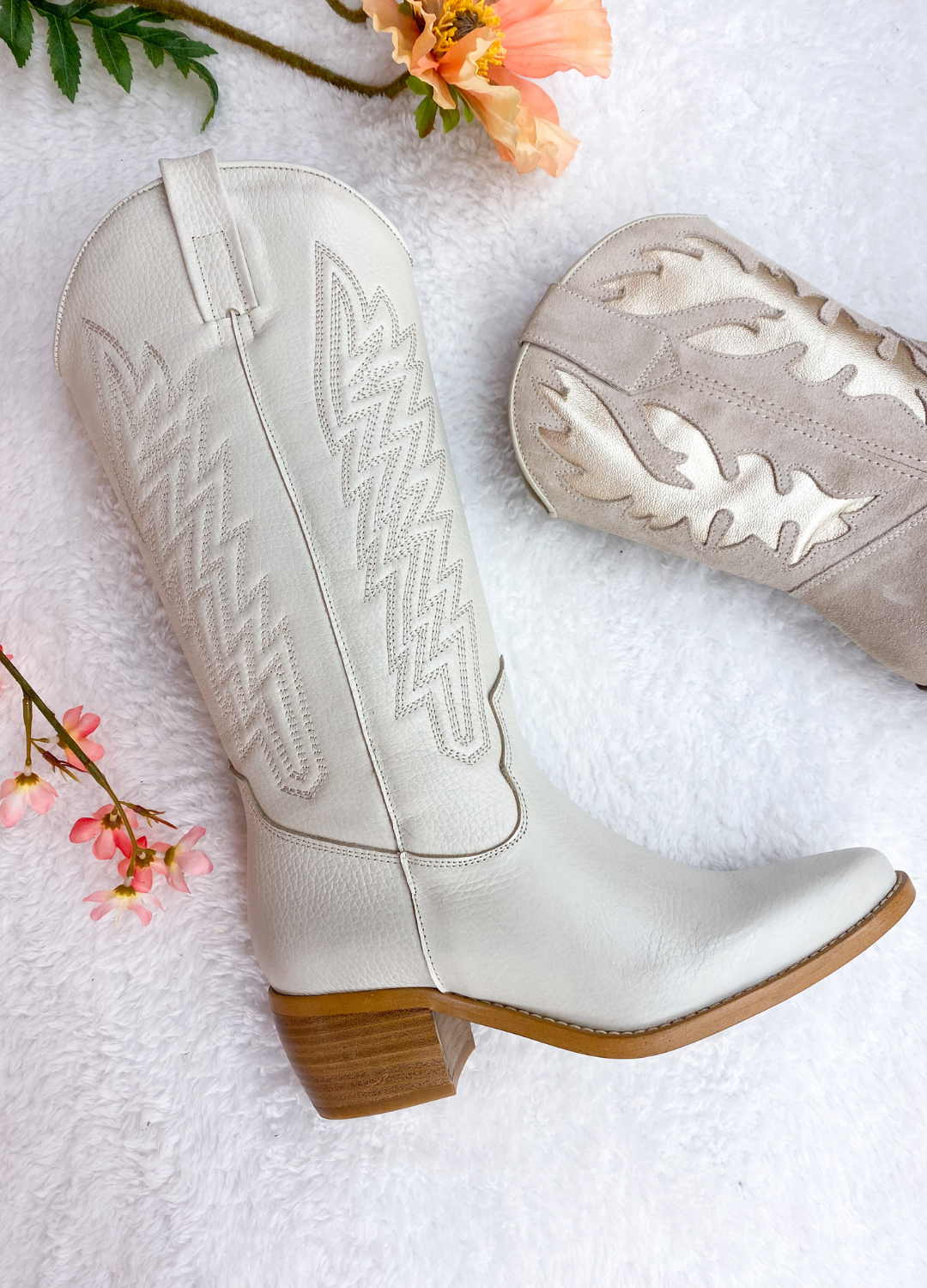 COLOMBIA leer - Westernboots | Off white