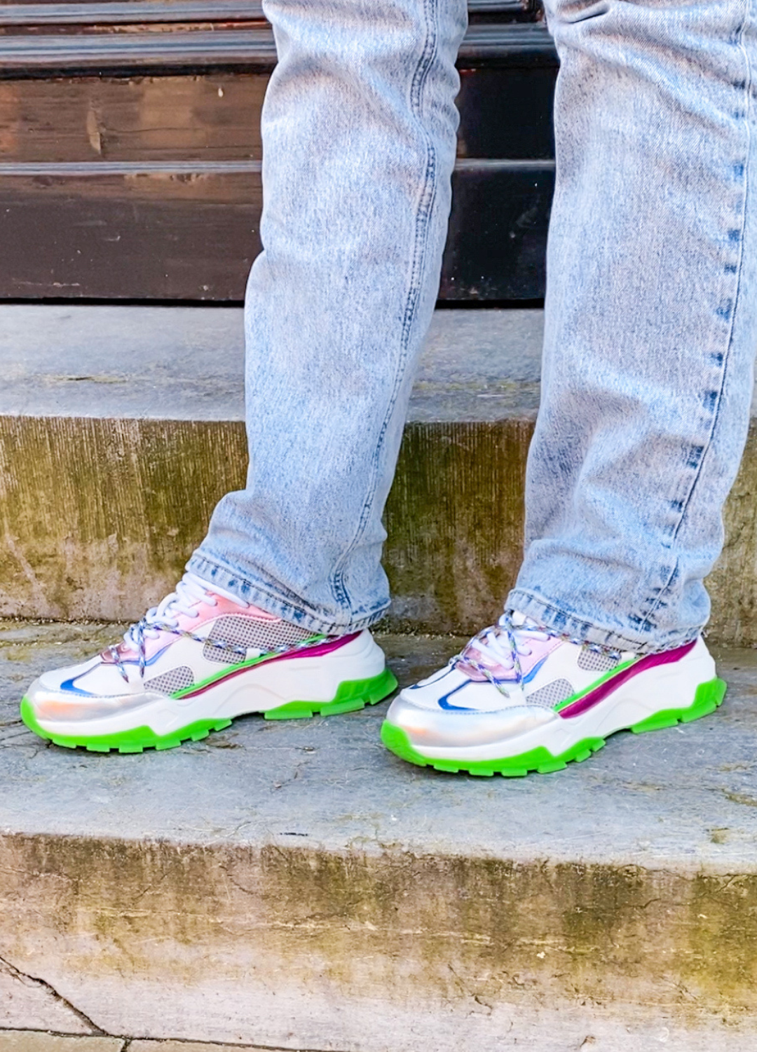 BONNEY leer - Sneakers | White / Green