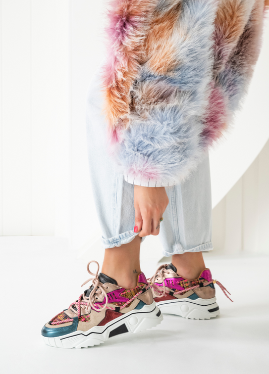 JUPITER tweed - Sneakers | Beige / Fuchsia