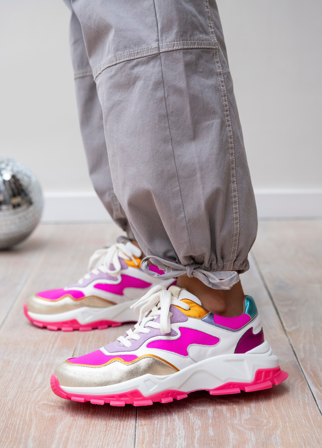 CHESTER metallic - Sneakers | White / Neon Pink