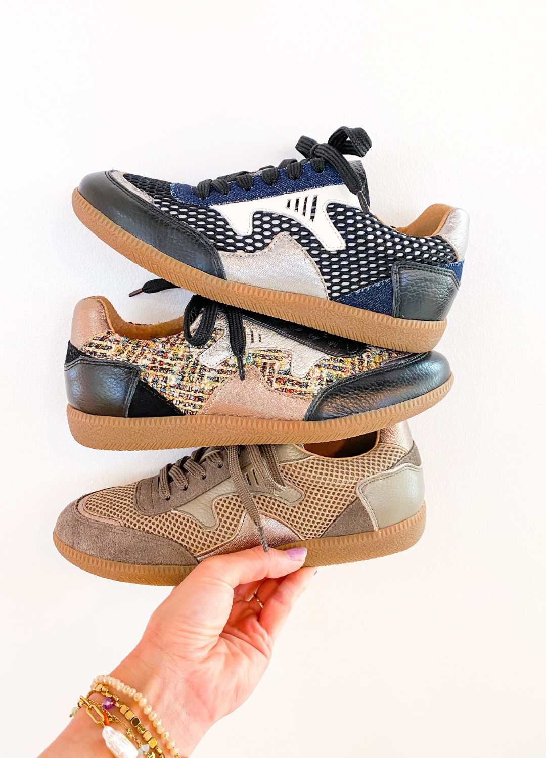 ISELLE tweed - Sneakers | Silver / Black