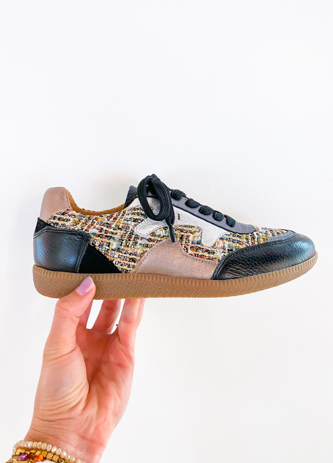 ISELLE tweed - Sneakers | Silver / Black