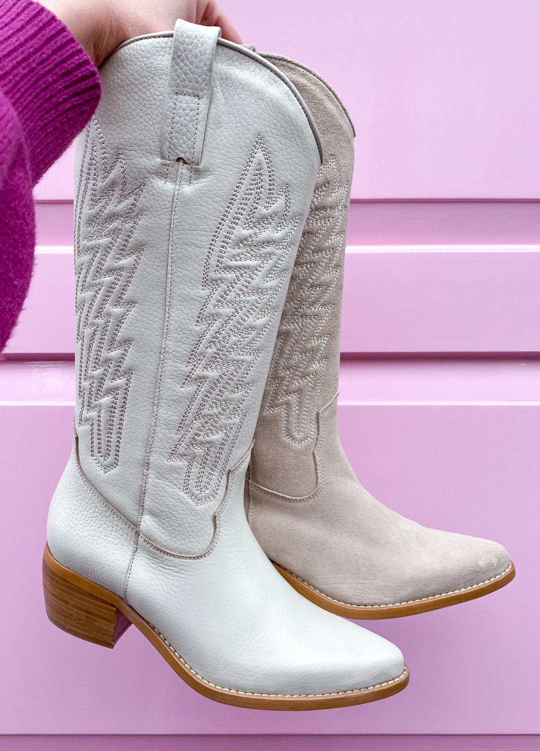 COLOMBIA leer - Westernboots | Off white
