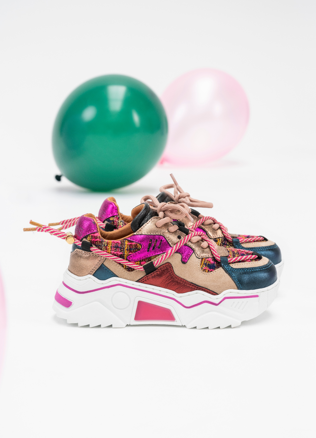 JUPITER KIDS tweed - Sneakers | Beige / Fuchsia