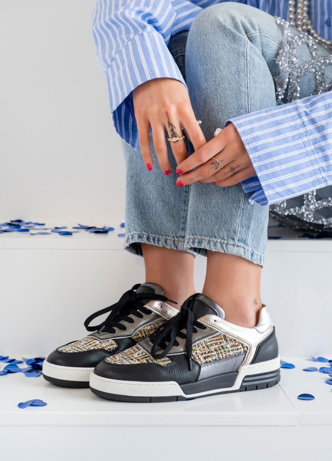 RUGBY tweed - Sneakers | Black / Stone