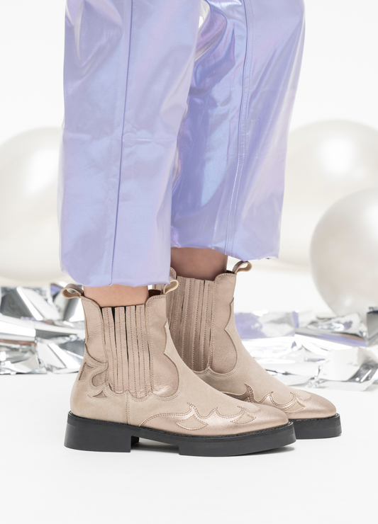 WIDLEY suede - Bikerboots | Stone / Beige