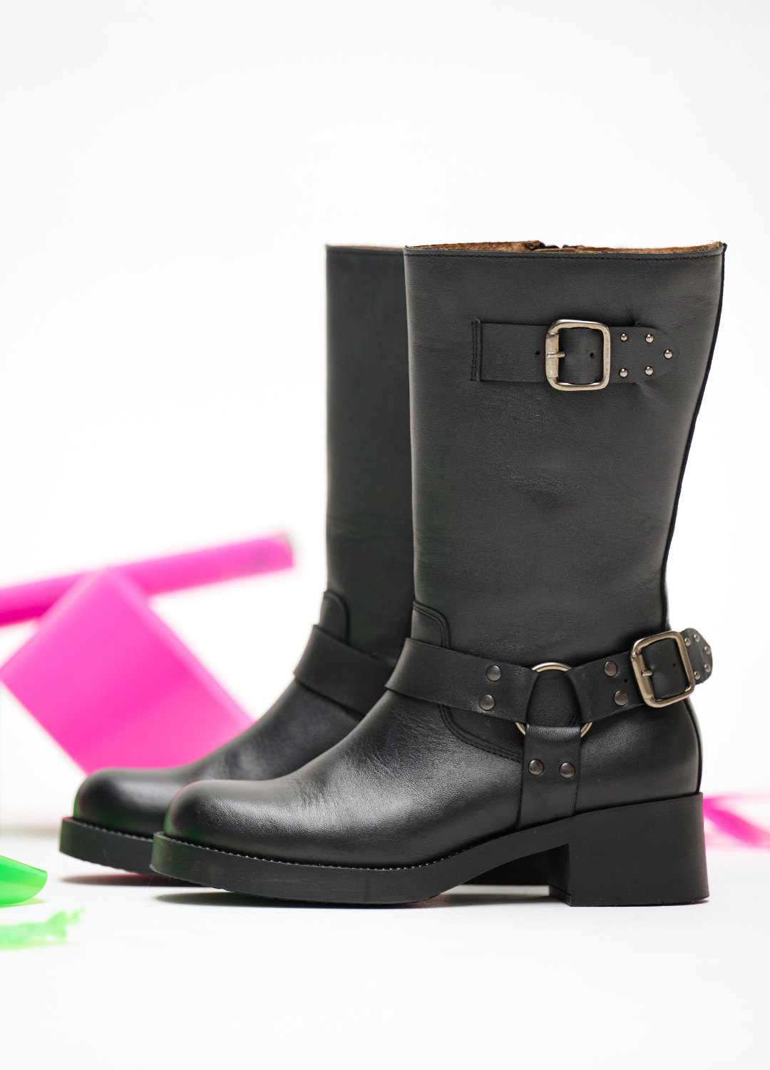 KIANA leer - Bikerboots | Black