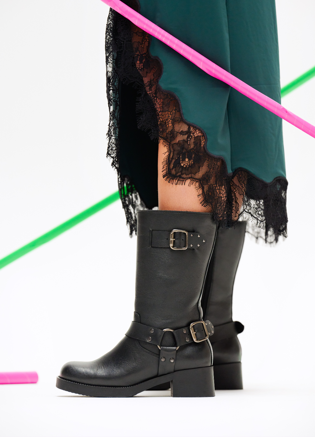 KIANA leer - Bikerboots | Black
