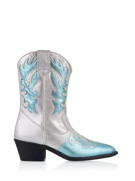 BELLA metallic - Westernboots | Silver / Blue
