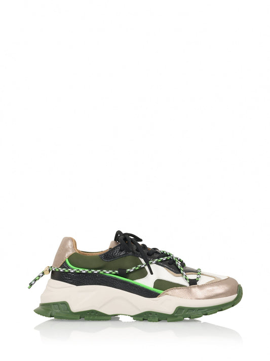 BONNEY leer - Sneakers | Dark Green / White