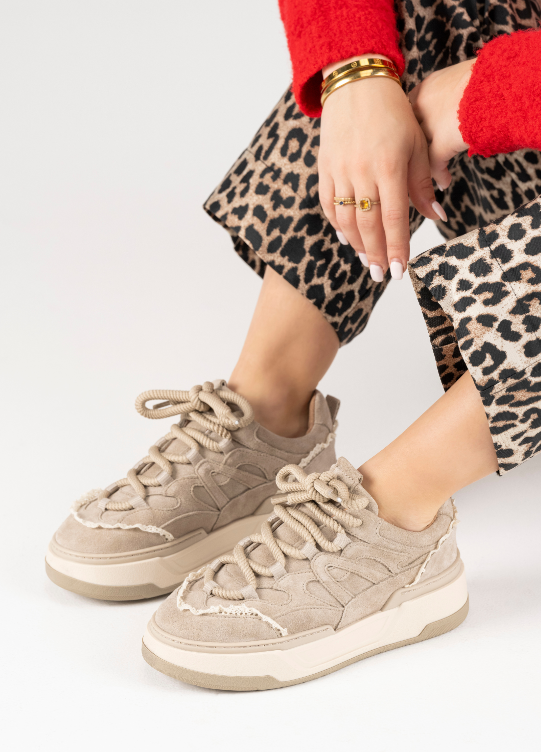 WALTON crochet - Sneakers | Beige / Off White