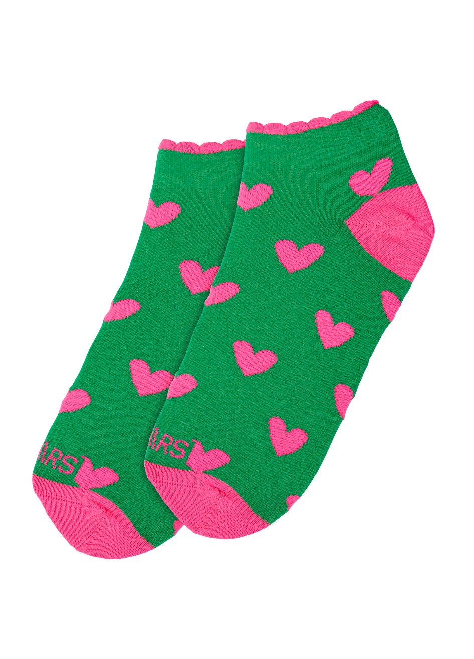 LIZZY SOCKS hearts - Sokken | Green / Neon Pink