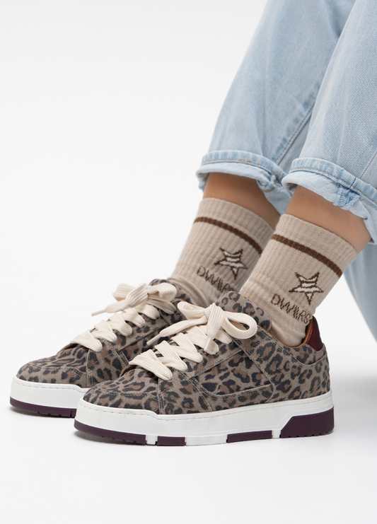 WHITBY leopard - Sneakers | Bordeaux / Grey