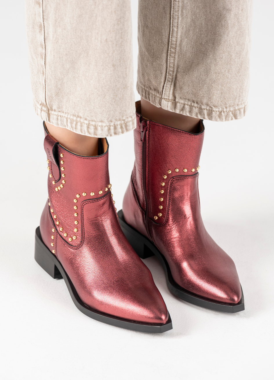 LYNE metallic - Enkellaarsjes | Bordeaux