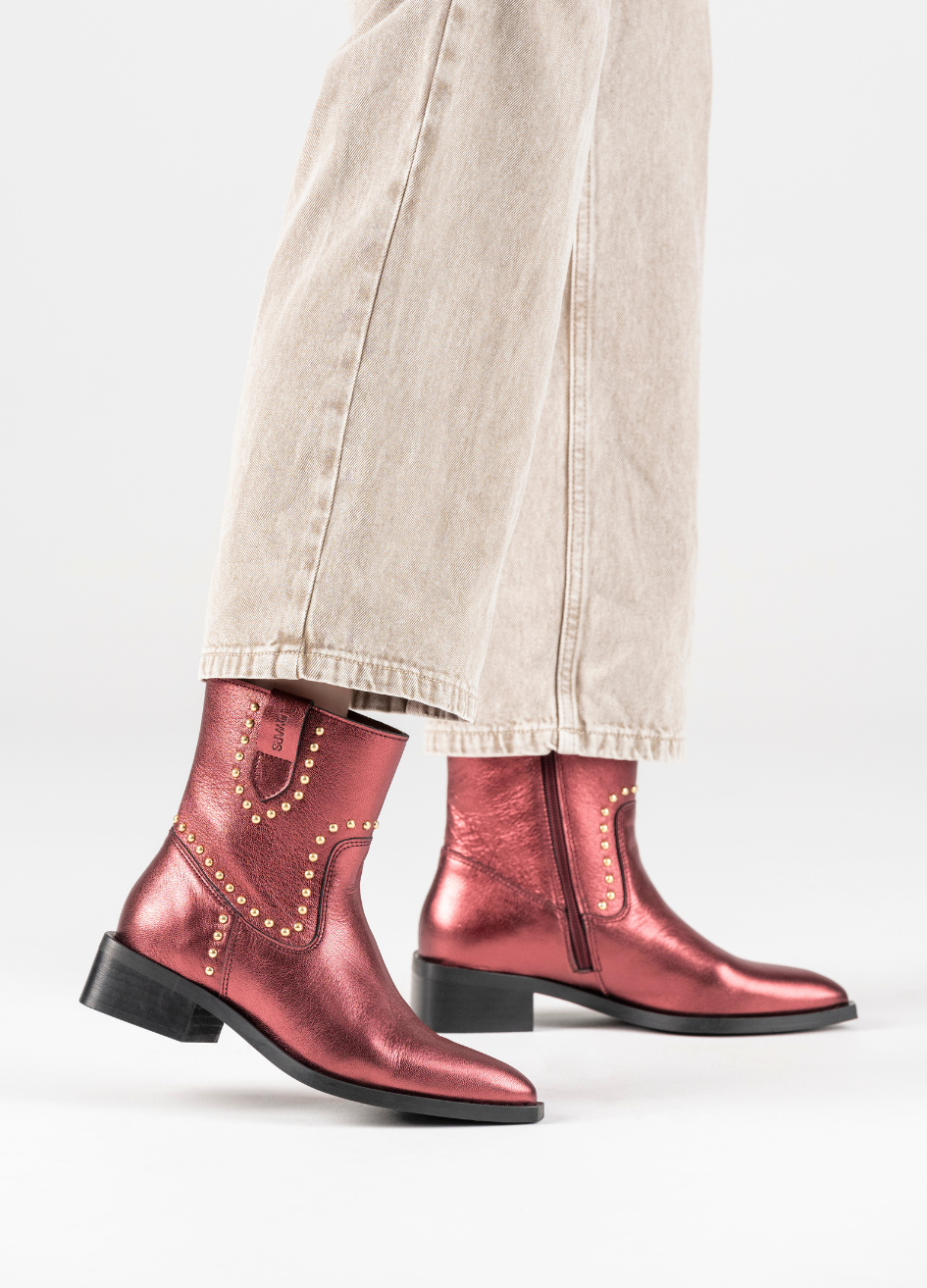 LYNE metallic - Enkellaarsjes | Bordeaux