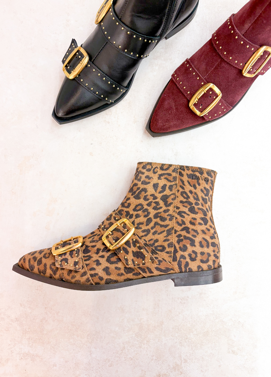 KARBY Leopardenmuster - Stiefeletten | Cognac