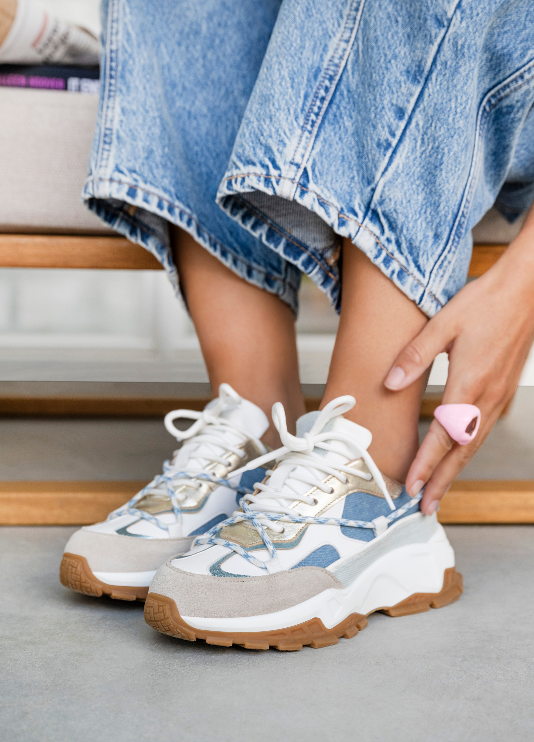 BONNEY denim - Sneakers | Champagne / Jeans