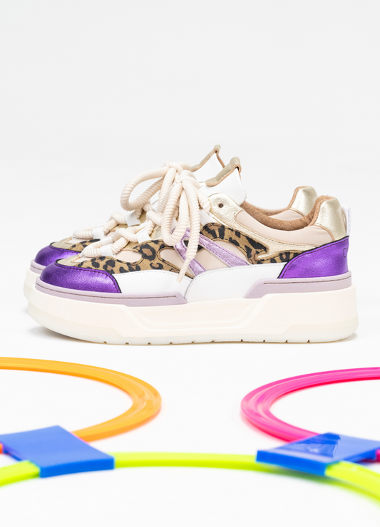 WALTON leopard - Sneakers | Sand / Purple
