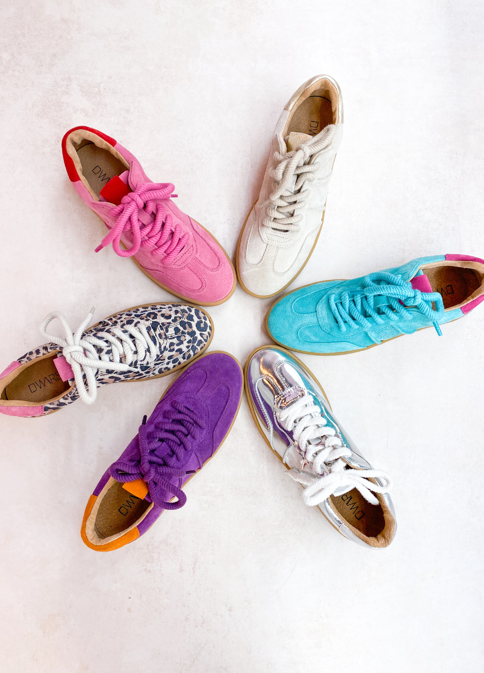 POONA suede - Sneakers | Turquoise / Fuchsia