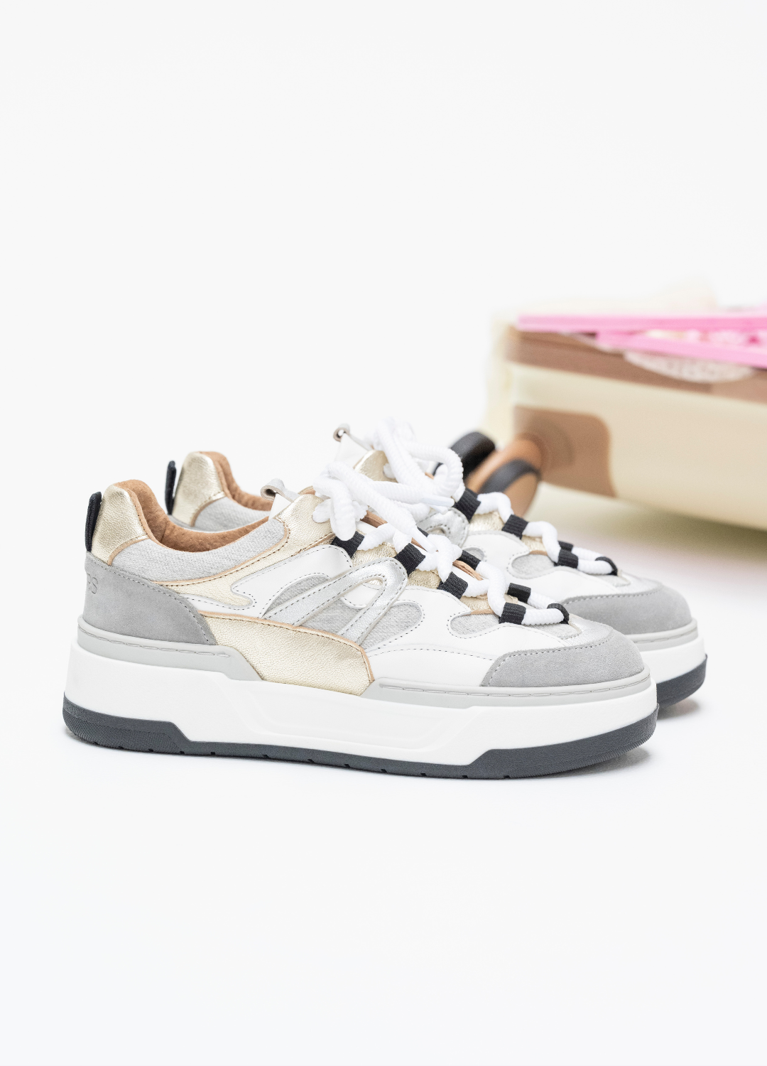 WALTON denim - Sneakers | Champagne / Grey