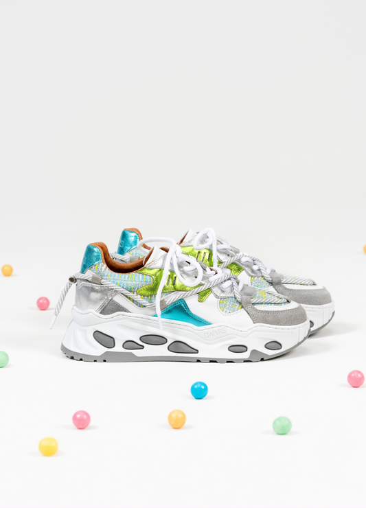 SATURNUS tweed - Sneakers | Silver / Aqua