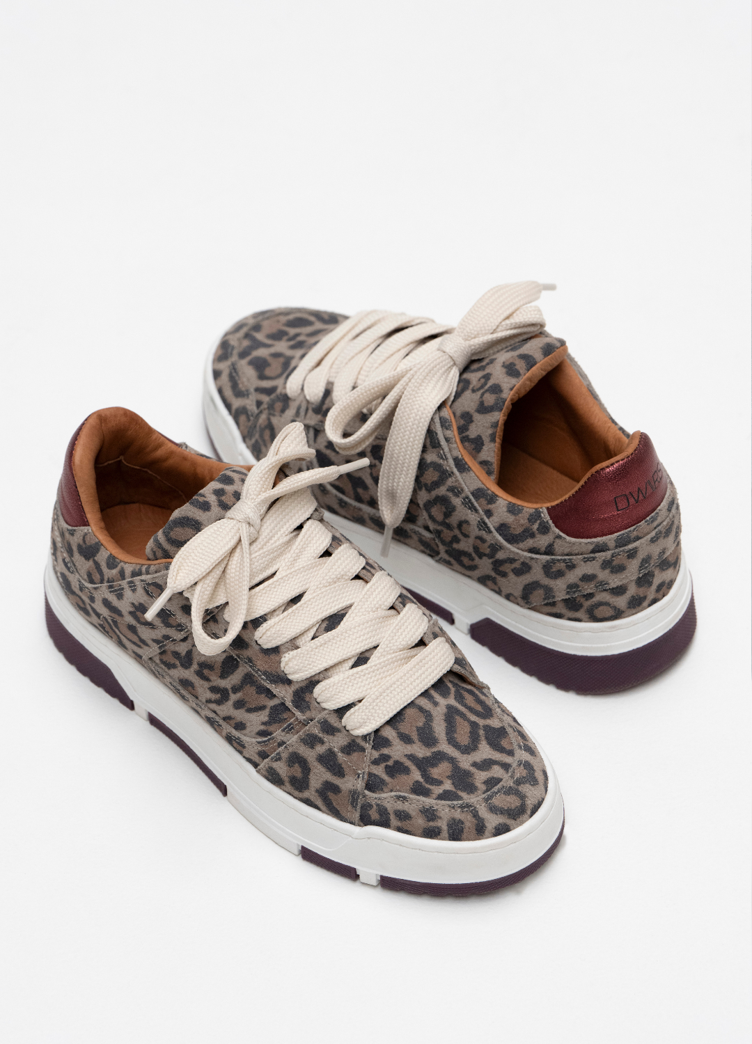 WHITBY Leopard-Sneaker | Bordeaux/Grau