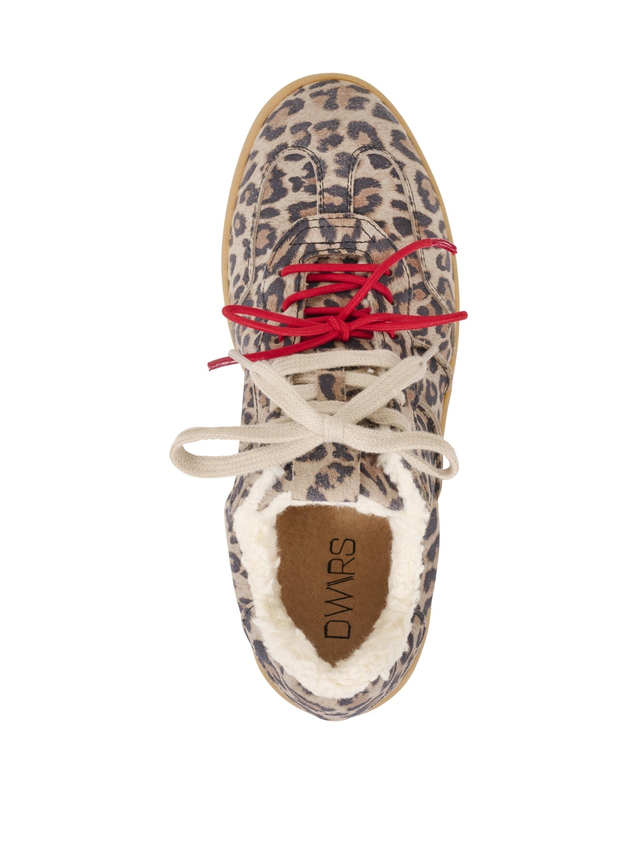 CARPI Leopard Teddy Sneaker | Beige/Rot