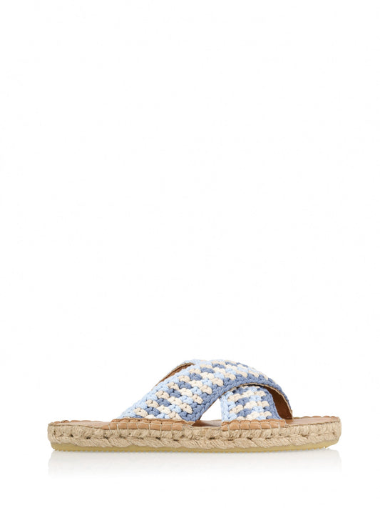 CASABLANCA knitted - Slippers | Blue / Off white