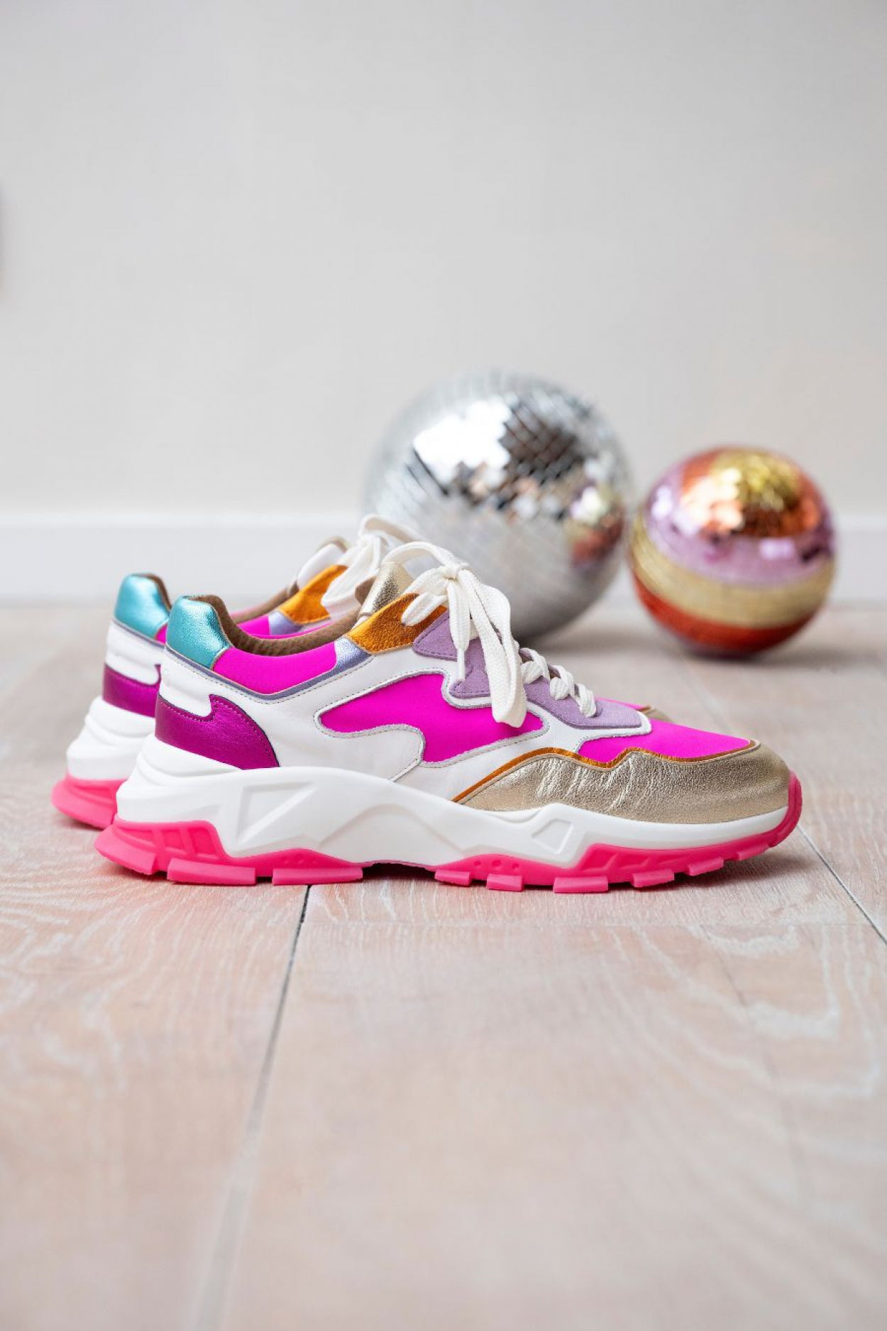 CHESTER metallic - Sneakers | White / Neon Pink