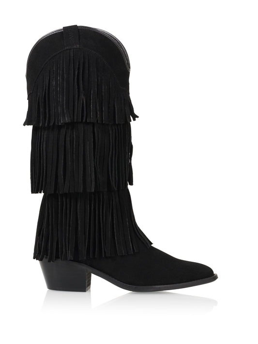 HELENA Wildleder-Westernstiefel | Schwarz