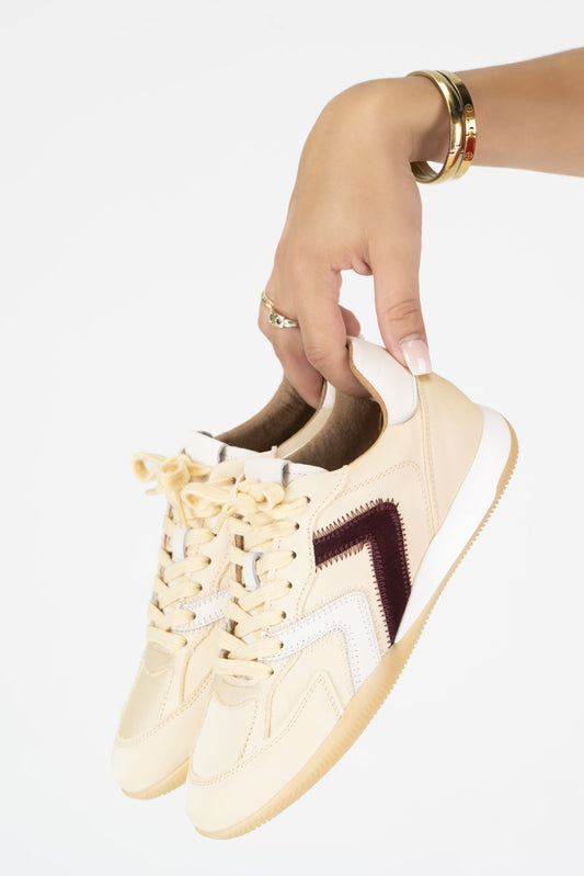 HIKI satin - Sneakers | Butter / Bordeaux