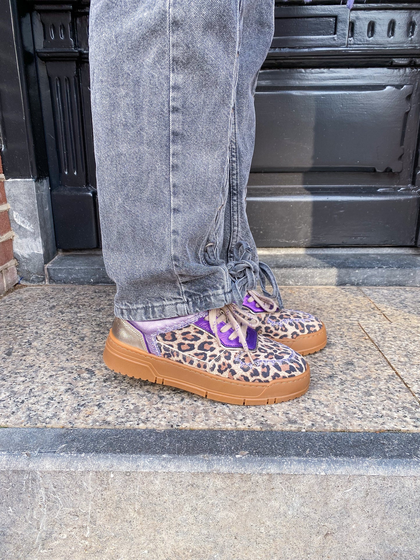 HUNTLY leopard - Sneakers | Sand / Lila