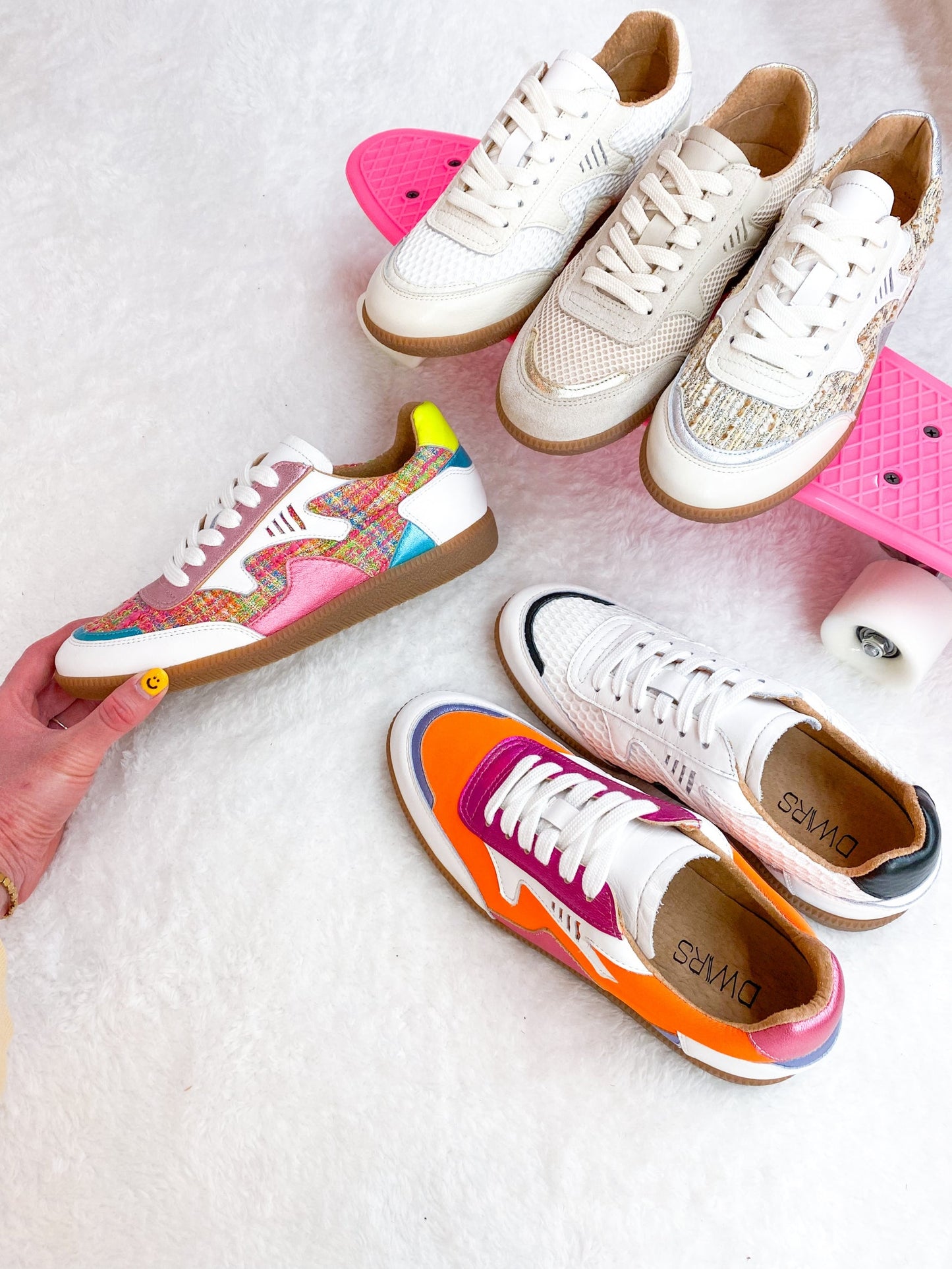 ISELLE mesh - Sneakers | White / Orange