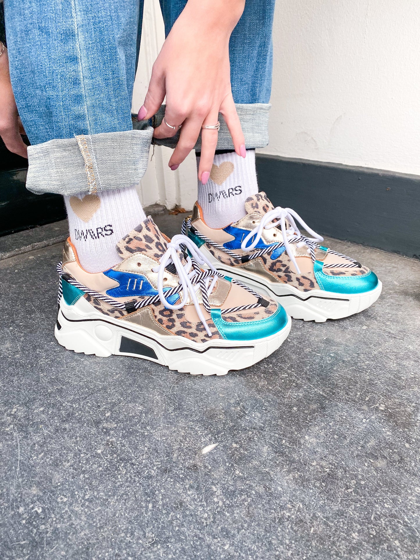 JUPITER leopard - Sneakers | Sand / Aqua