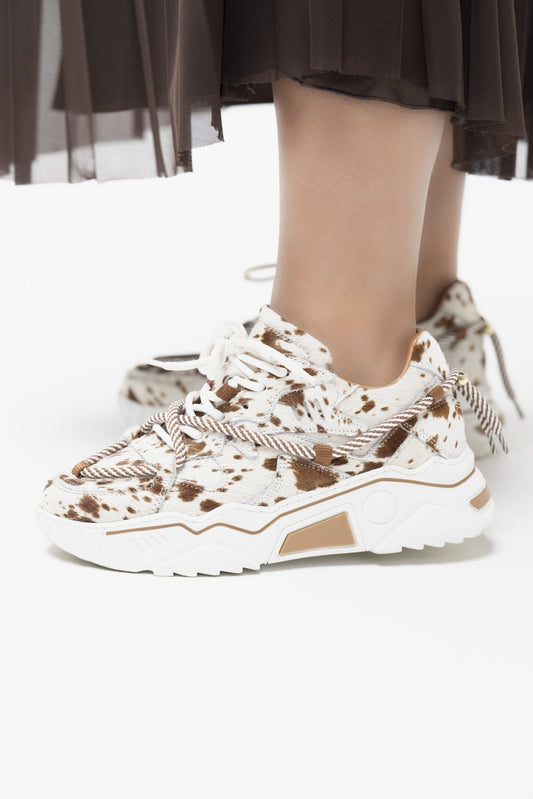 JUPITER cow hair on - Sneakers | Cognac / Off white