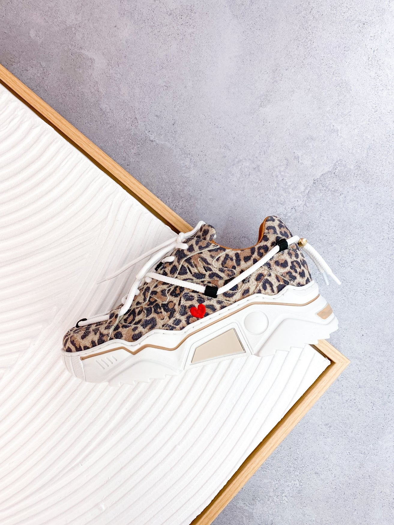 JUPITER LEOPARD heart - Sneakers | Sand / Red