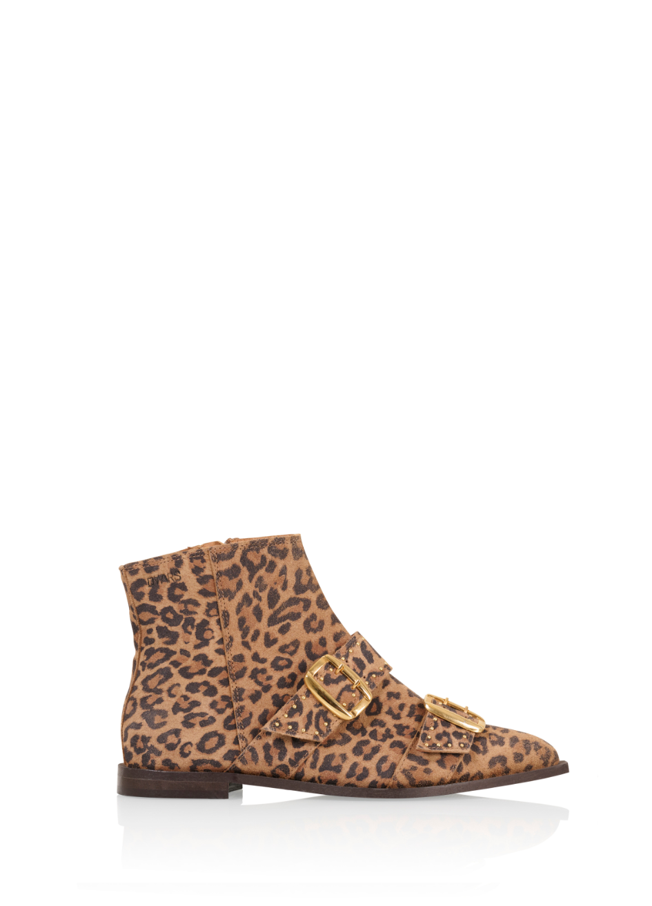 KARBY Leopardenmuster - Stiefeletten | Cognac