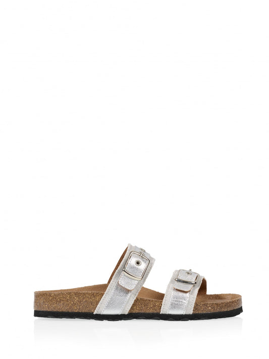 KISKA denim - Slippers | Grey / Silver