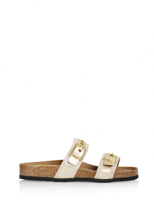 KISKA leer - Slippers | Sand / Champagne