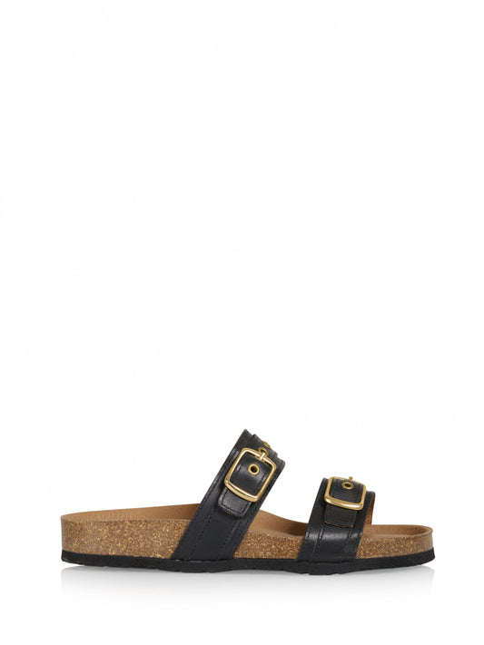 KISKA leer - Slippers | Black
