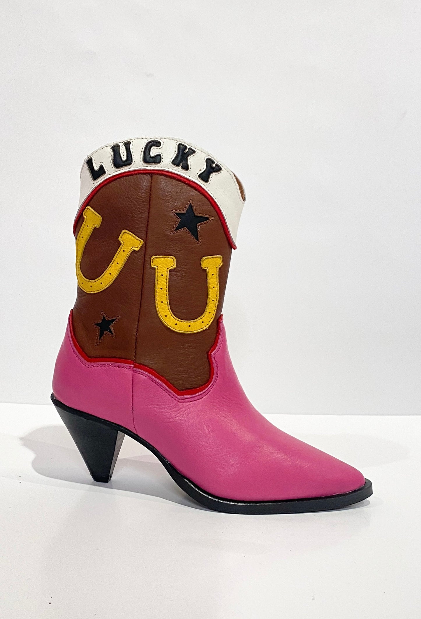LUCKY (DWRS X RAMIJNTJE) - Enkellaarsjes | Drk Brown / Pink