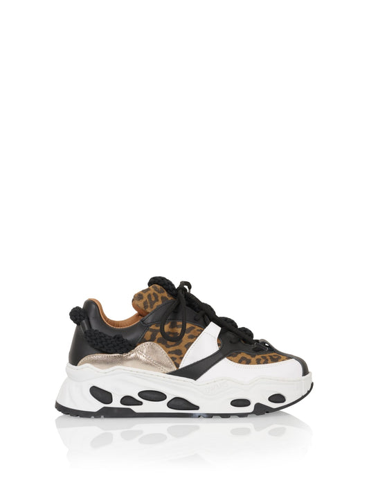LUNA leopard - Sneakers | Black / Cognac