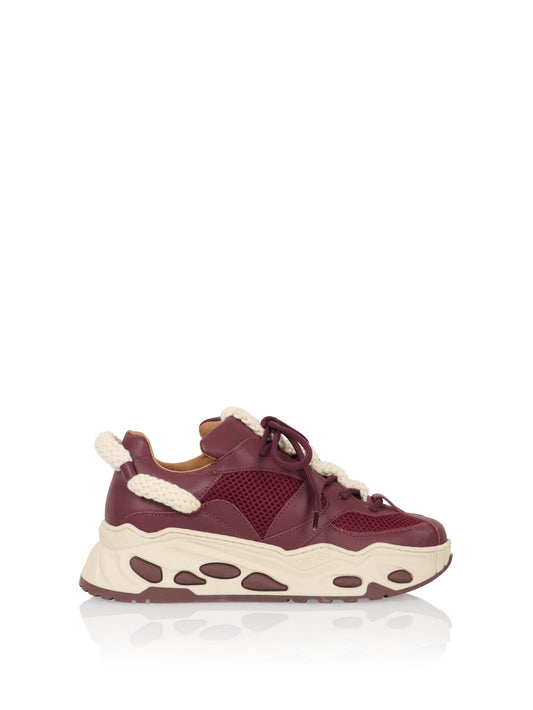 LUNA leer - Sneakers | Bordeaux / Off White