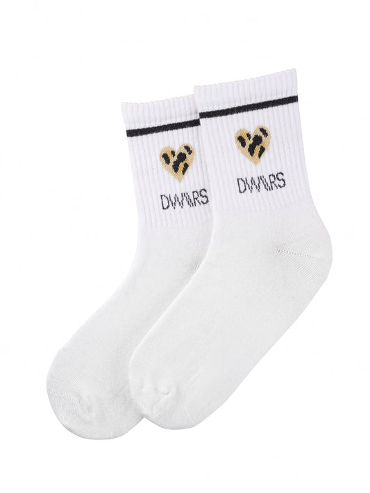 LYLA SOCKS LEOPARD - Sokken | White
