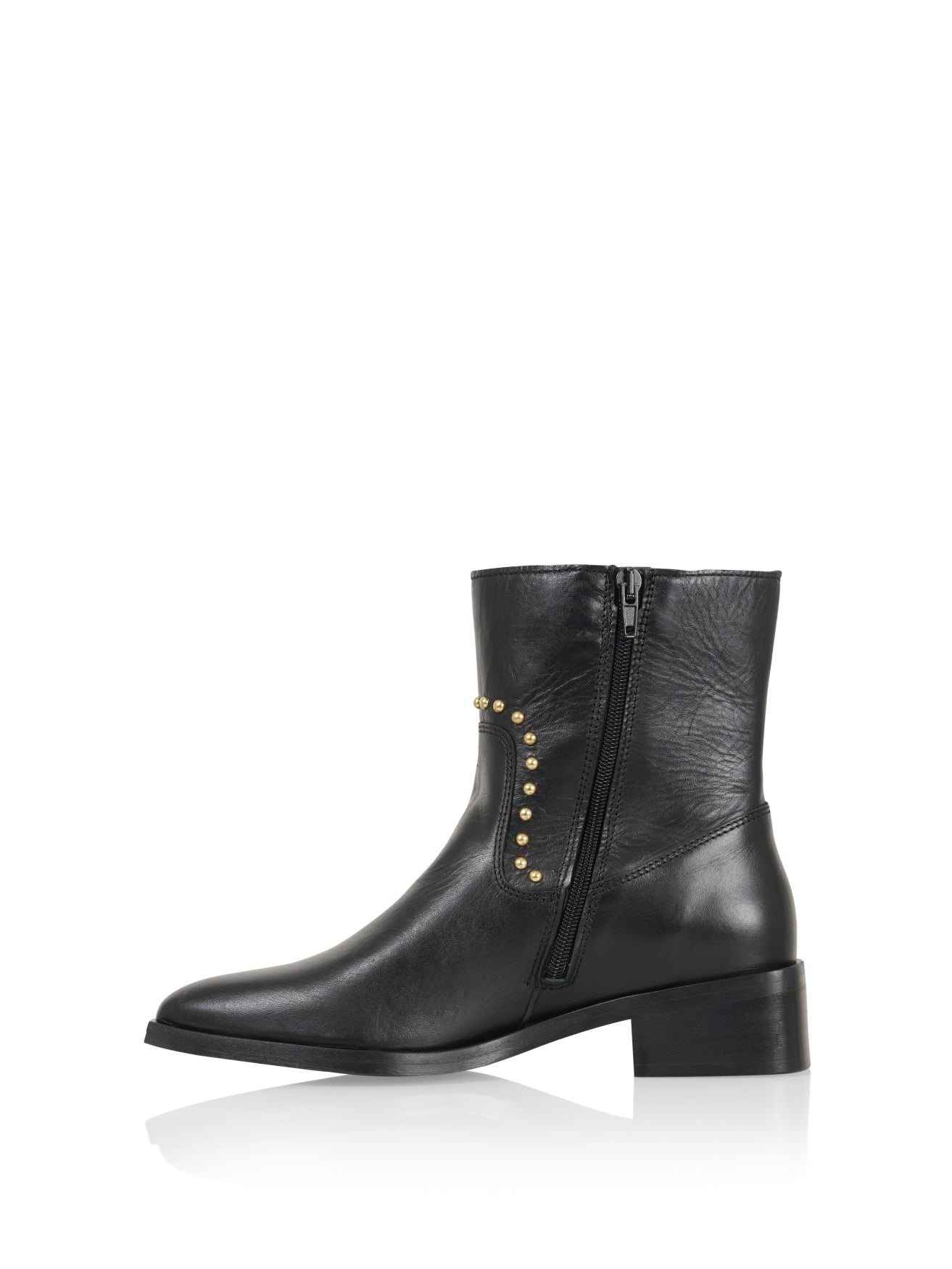 LYNE leer - Enkellaarsjes | Black
