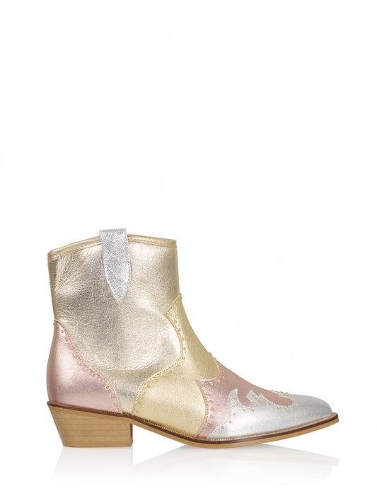 LYON studs - Westernboots | Champagne / Silver