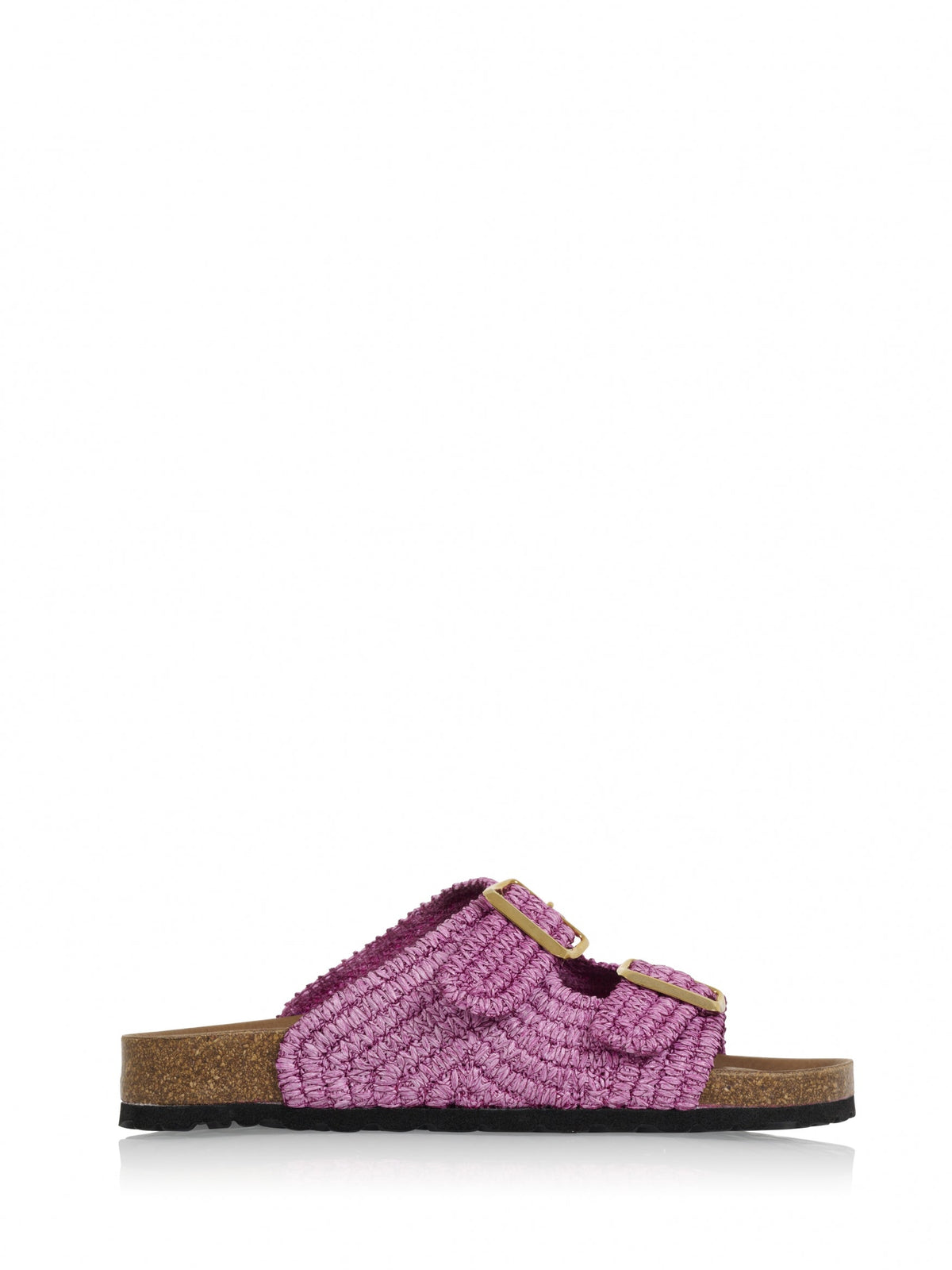 MADEIRA raffia - Slippers | Fuchsia