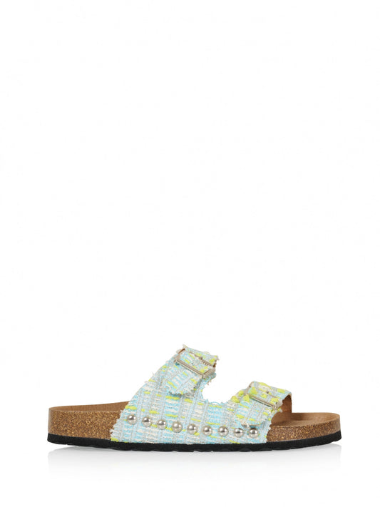 MALIBU tweed - Slippers | Apple / Silver
