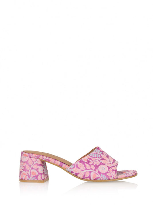 MARBELLA leer - Hakken | Purple / Aqua